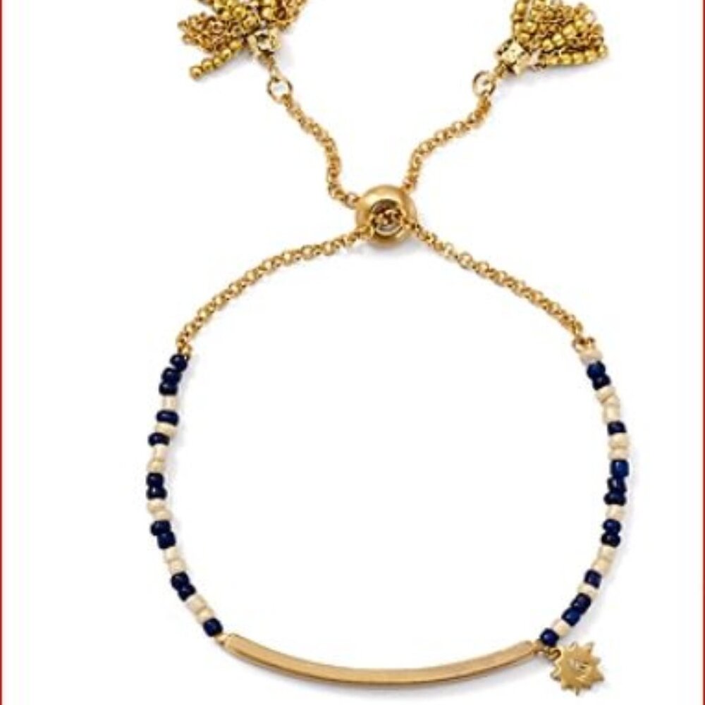 Rebecca Minkoff Sole Beaded Pulley Bracelet (Gold/Neutral Multi)